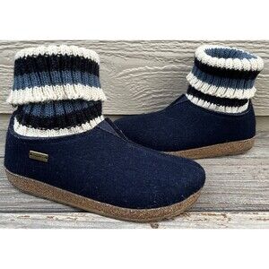 Haflinger Grizzly Kristina Women's 42 US 11 Wool Pull On Bootie Captains Blue